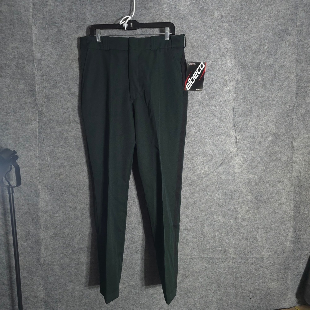 Elbeco Tex Trop2 Mens 34 Green Uniform Trousers E8903RN Duty Stripe Flat Front